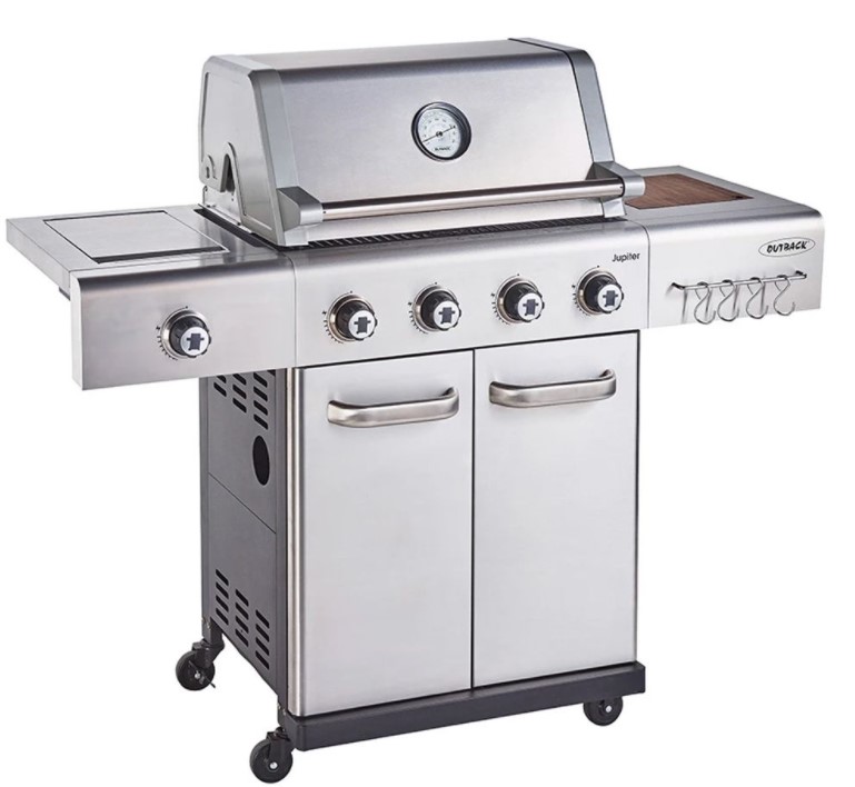 Outback Jupiter 4 Burner Gas Hooded BBQ Stainless steel 370767 - The ...